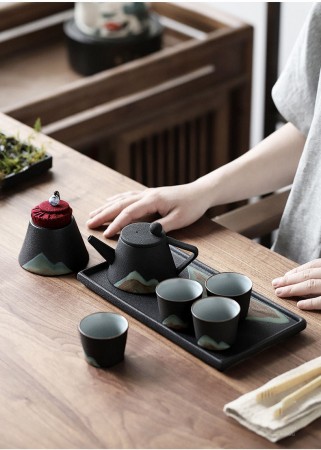日式高檔錐型壺禮品茶具套裝