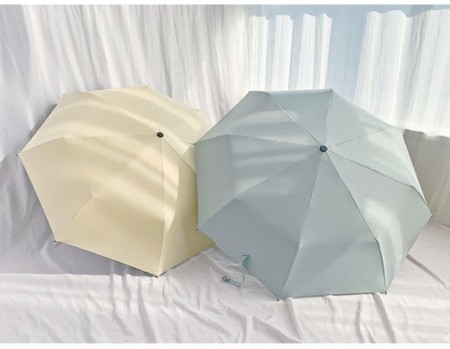 氣質純色 折疊防曬晴雨兩用自動傘