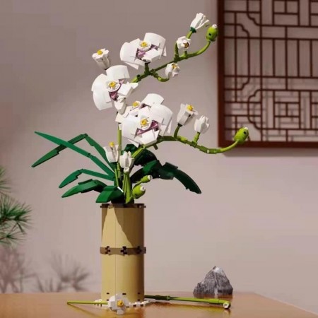 小顆粒積木 蝴蝶蘭花卉模型組