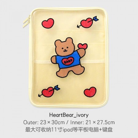 韓國小熊透明平板收納包