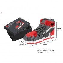時尚AJ球鞋紅黑腳趾益智模型積木玩具  