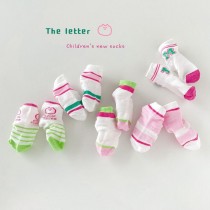 韓國新款網眼兒童襪組 粉綠撞色