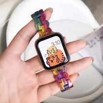 樹酯系列 小橢圓彩虹色Apple watch錶帶