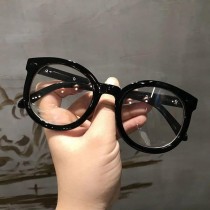 新款粗黑框平光素顏眼鏡