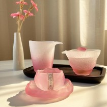 日式櫻花粉色漸變品茗杯組